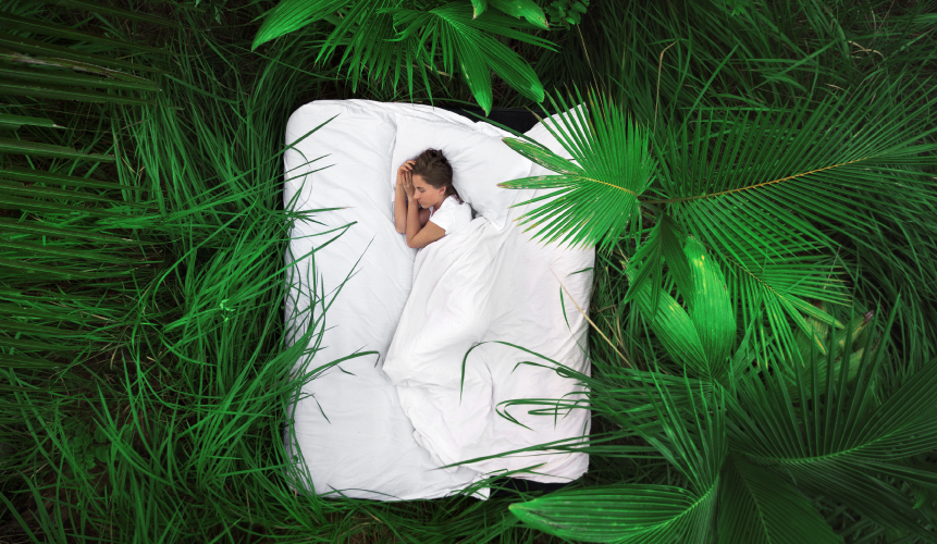 custom-mattress-made-for-you woman laying on a custom made mattress drifting off to sleep